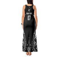 2025 Rugby Championship New Zealand Custom Tank Maxi Dress Poutama Motifs - Polynesian Pride