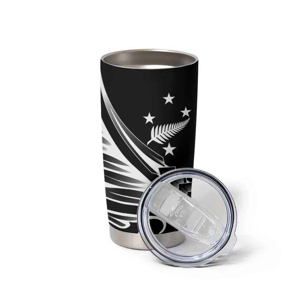 2025 Rugby Championship New Zealand Custom Tumbler Cup Poutama Motifs - Polynesian Pride