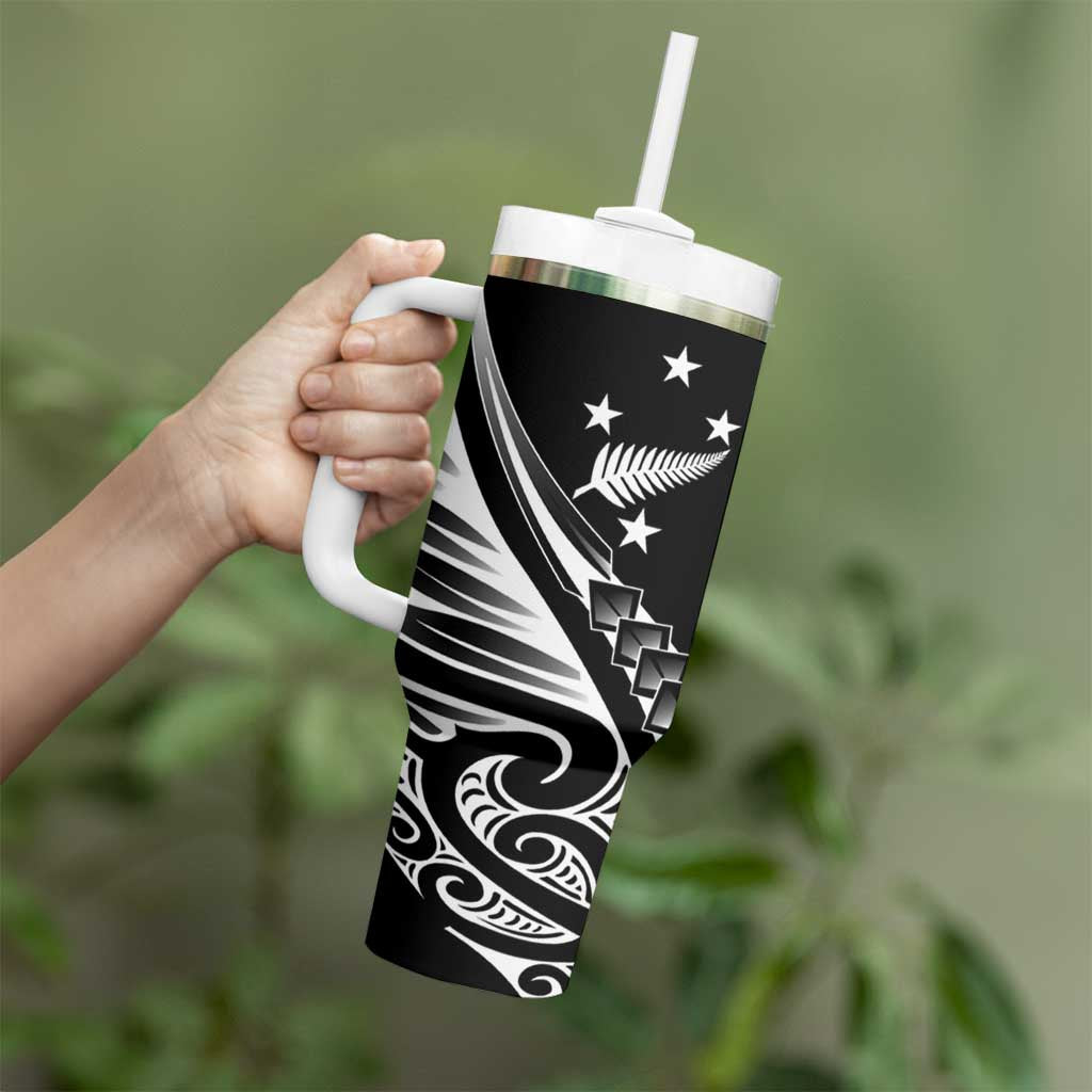 2025 Rugby Championship New Zealand Custom Tumbler With Handle Poutama Motifs - Polynesian Pride