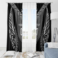 2025 Rugby Championship New Zealand Custom Window Curtain Poutama Motifs - Polynesian Pride