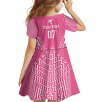 2025 Rugby Championship New Zealand Custom Family Matching Off Shoulder Maxi Dress and Hawaiian Shirt Poutama Motifs - Pink Out - Polynesian Pride