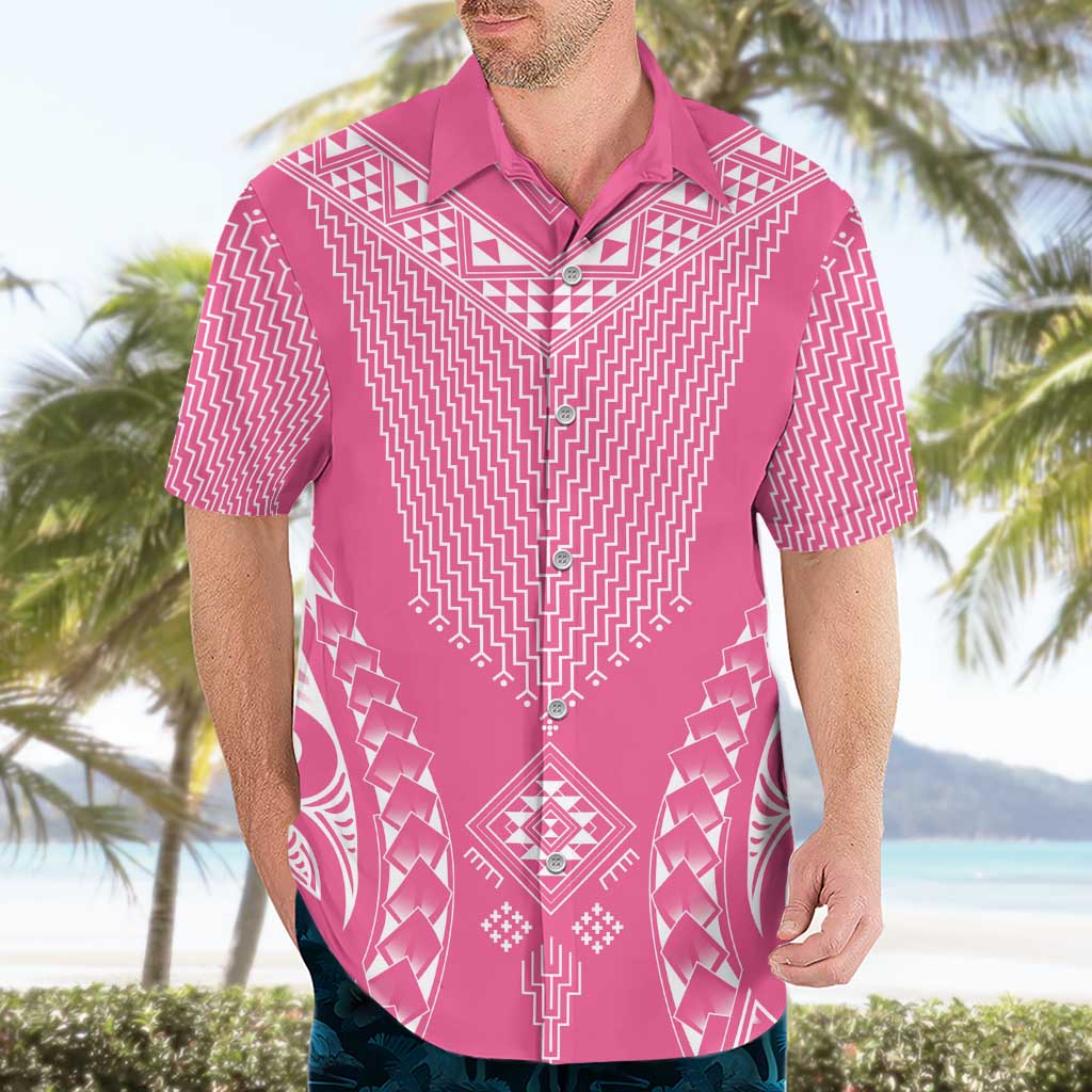 2025 Rugby Championship New Zealand Custom Hawaiian Shirt Poutama Motifs - Pink Out - Polynesian Pride