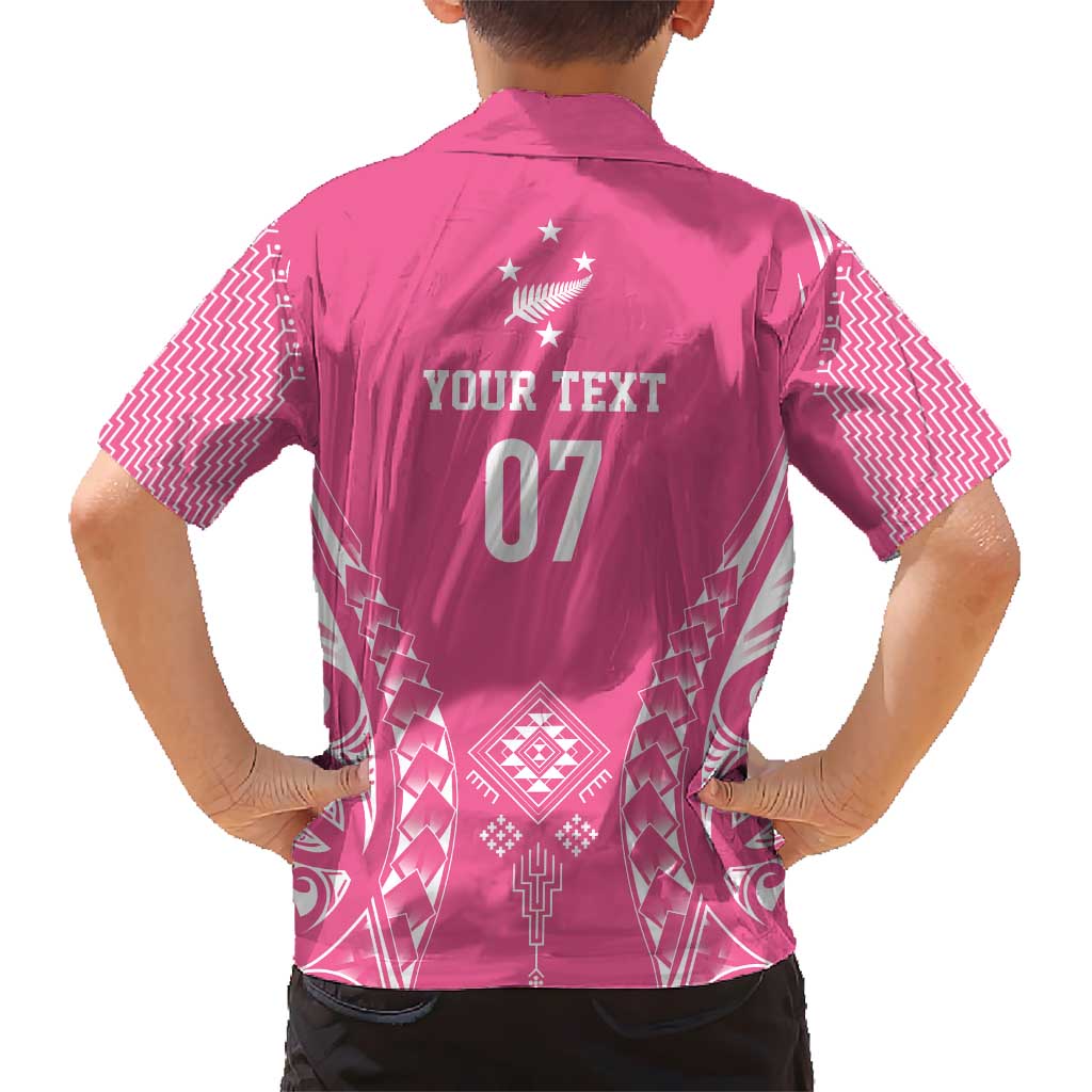 2025 Rugby Championship New Zealand Custom Hawaiian Shirt Poutama Motifs - Pink Out - Polynesian Pride