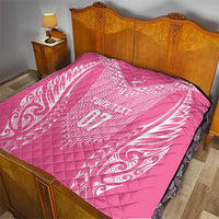 2025 Rugby Championship New Zealand Custom Quilt Poutama Motifs - Pink Out - Polynesian Pride