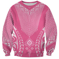 2025 Rugby Championship New Zealand Custom Sweatshirt Poutama Motifs - Pink Out - Polynesian Pride