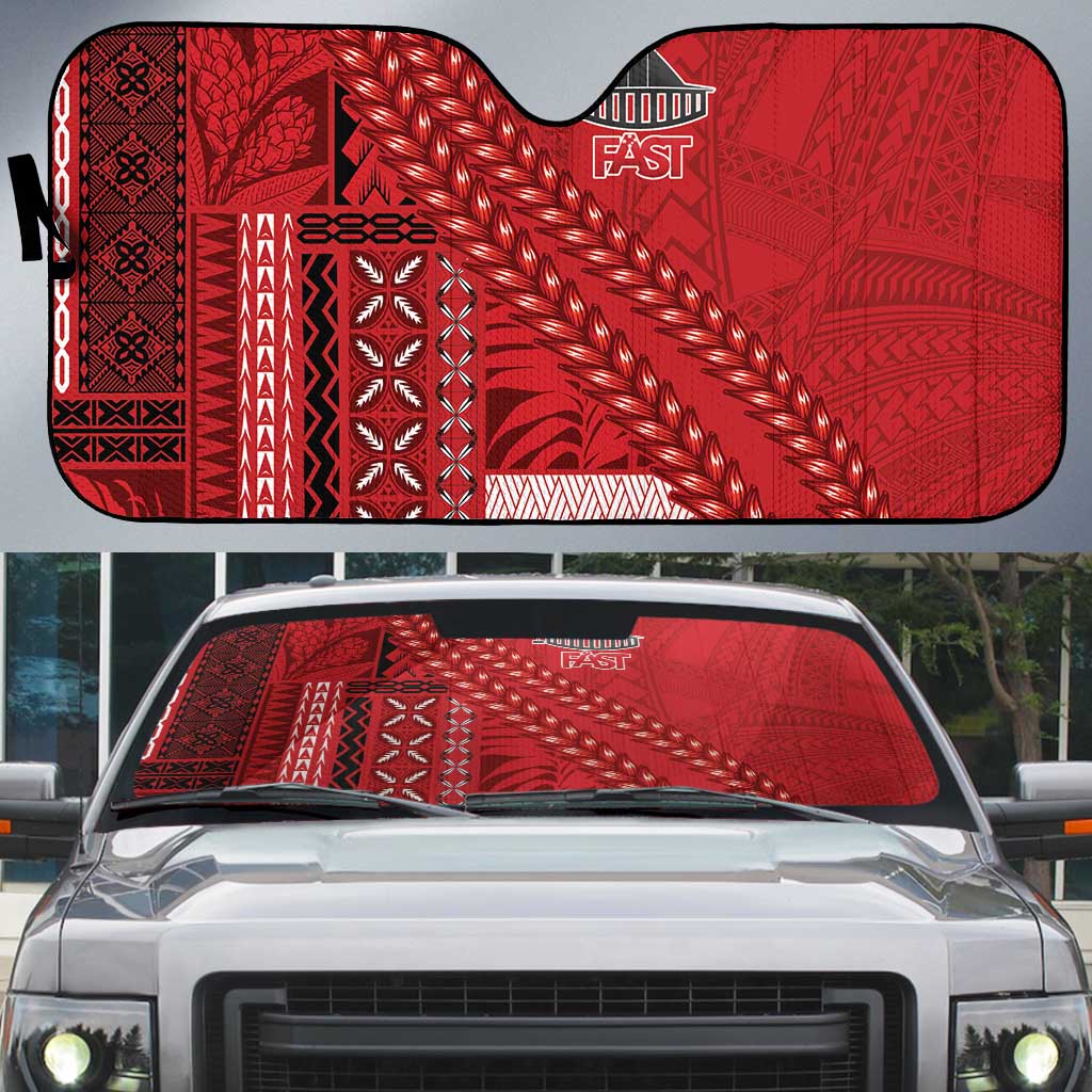 Samoa FAST Siapo Auto Sun Shade Tatau-Ulafala Vines - Polynesian Pride