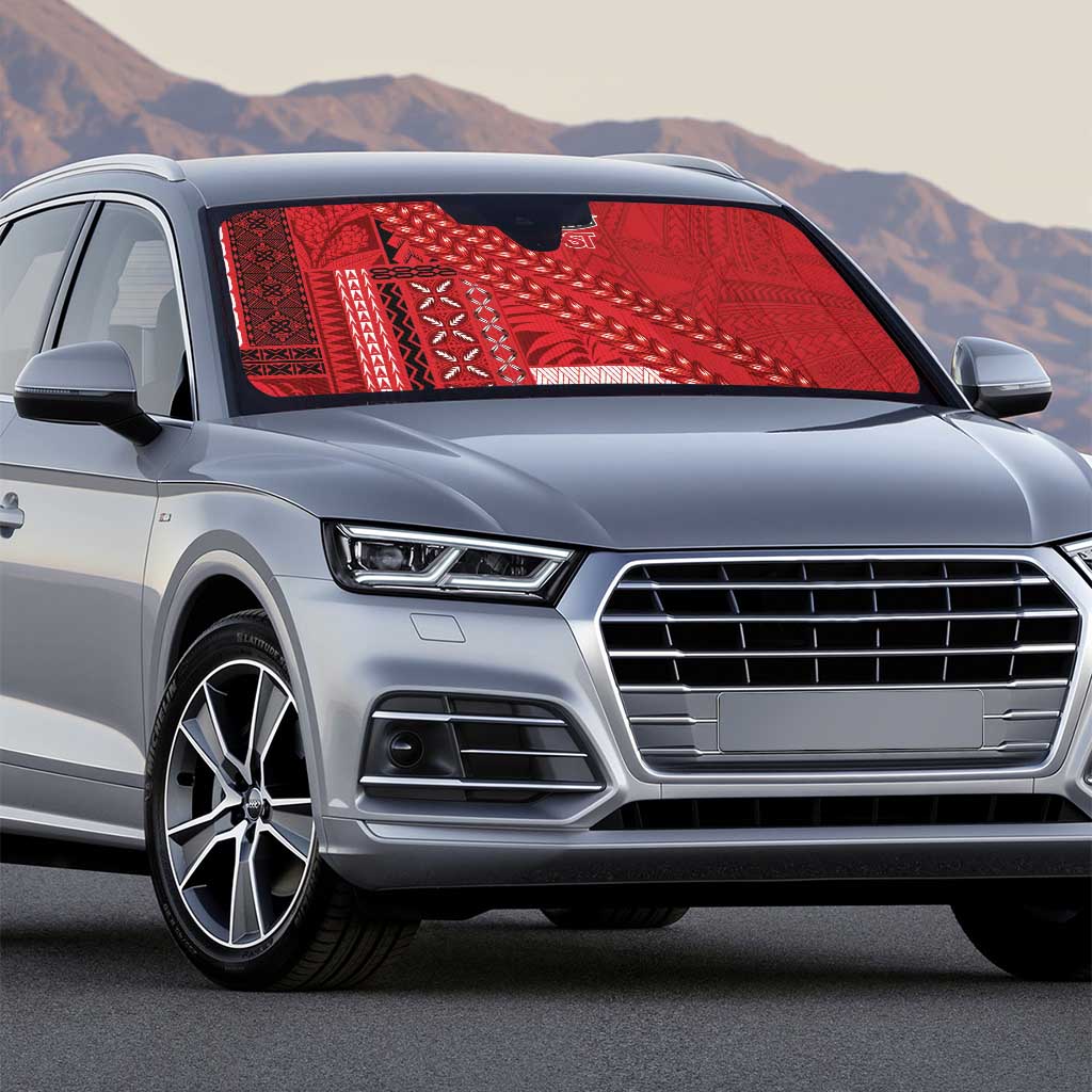 Samoa FAST Siapo Auto Sun Shade Tatau-Ulafala Vines - Polynesian Pride