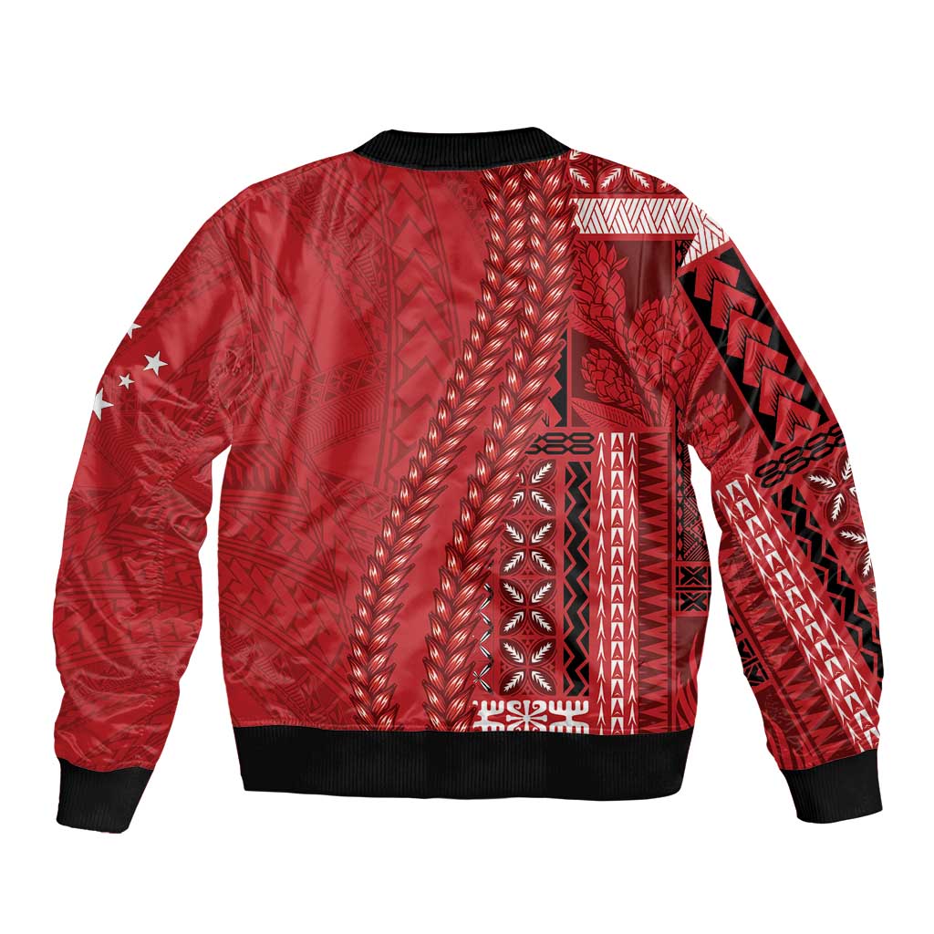 Samoa FAST Siapo Bomber Jacket Tatau-Ulafala Vines - Polynesian Pride