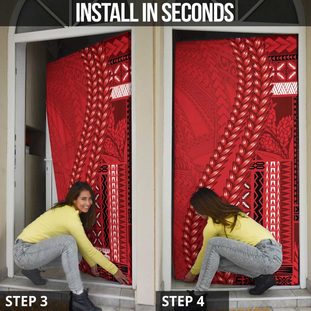 Samoa FAST Siapo Door Cover Tatau-Ulafala Vines - Polynesian Pride