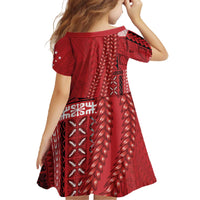 Samoa FAST Siapo Family Matching Off The Shoulder Long Sleeve Dress and Hawaiian Shirt Tatau-Ulafala Vines - Polynesian Pride