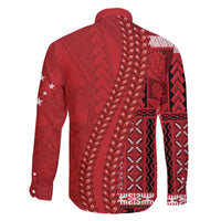 Samoa FAST Siapo Family Matching Off The Shoulder Long Sleeve Dress and Hawaiian Shirt Tatau-Ulafala Vines - Polynesian Pride