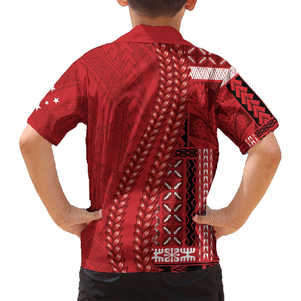 Samoa FAST Siapo Family Matching Off Shoulder Short Dress and Hawaiian Shirt Tatau-Ulafala Vines - Polynesian Pride