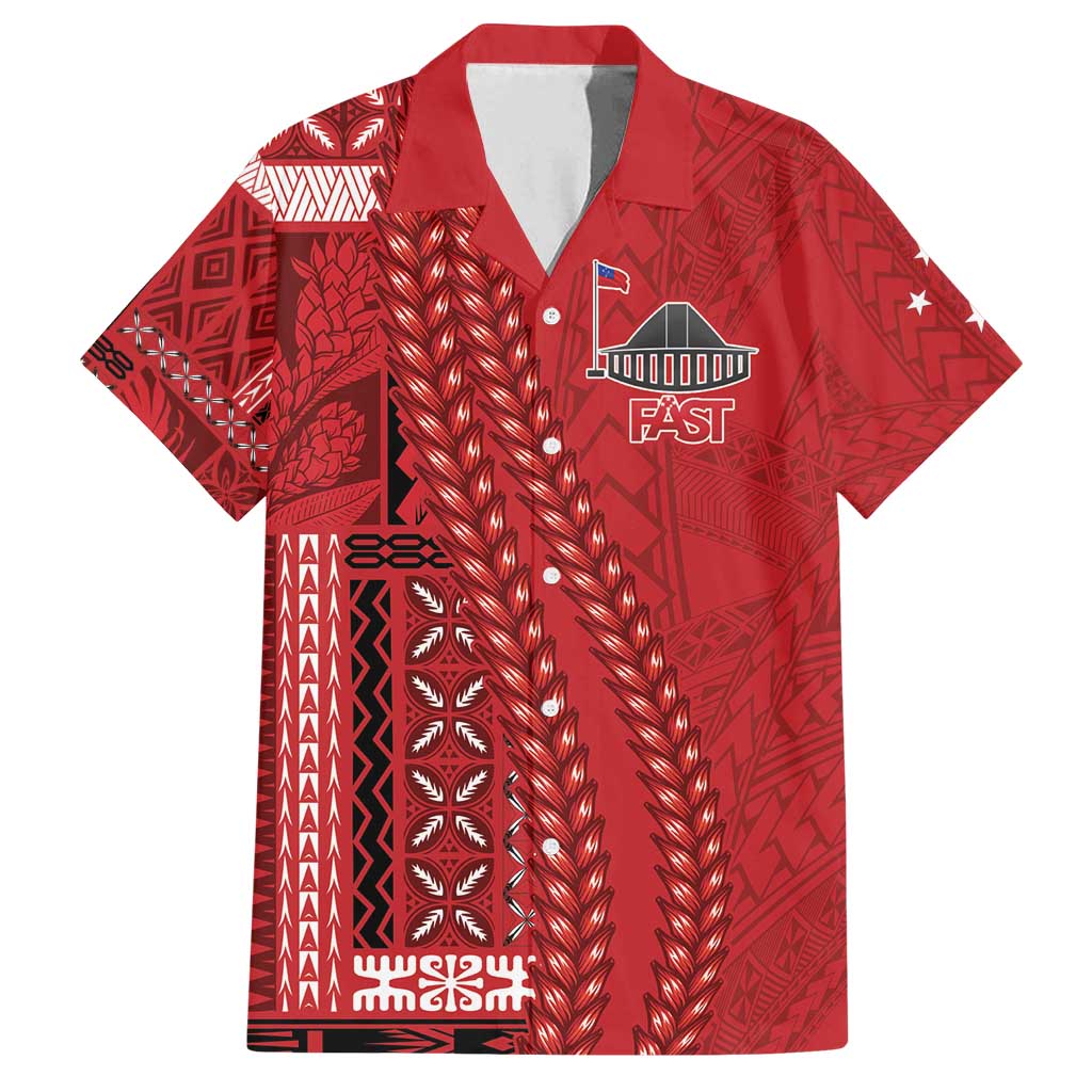 Samoa FAST Siapo Family Matching Off Shoulder Short Dress and Hawaiian Shirt Tatau-Ulafala Vines - Polynesian Pride
