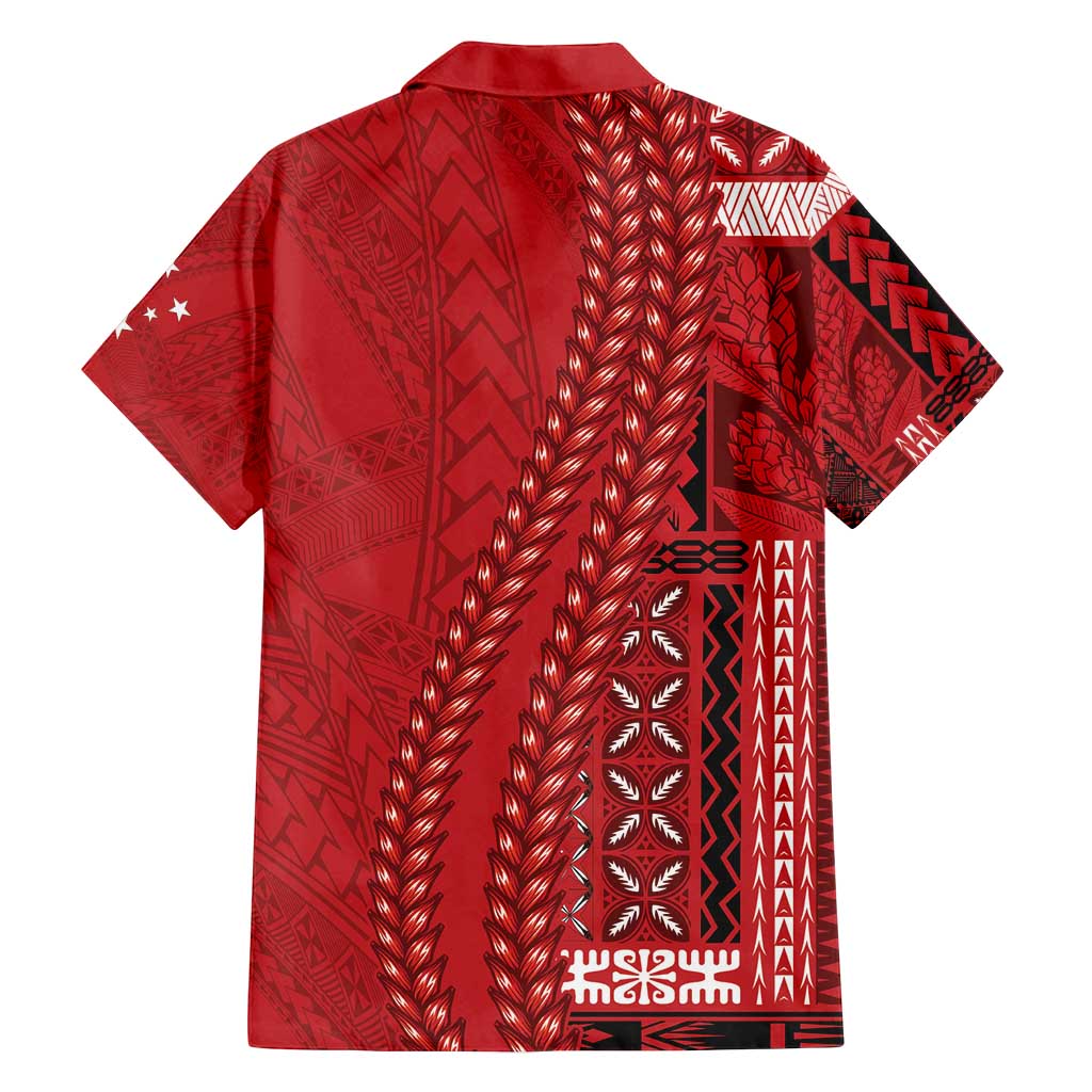 Samoa FAST Siapo Family Matching Off Shoulder Short Dress and Hawaiian Shirt Tatau-Ulafala Vines - Polynesian Pride