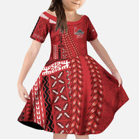 Samoa FAST Siapo Kid Short Sleeve Dress Tatau-Ulafala Vines - Polynesian Pride