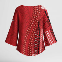 Samoa FAST Siapo Kimono Sleeve Blouse Tatau-Ulafala Vines - Polynesian Pride
