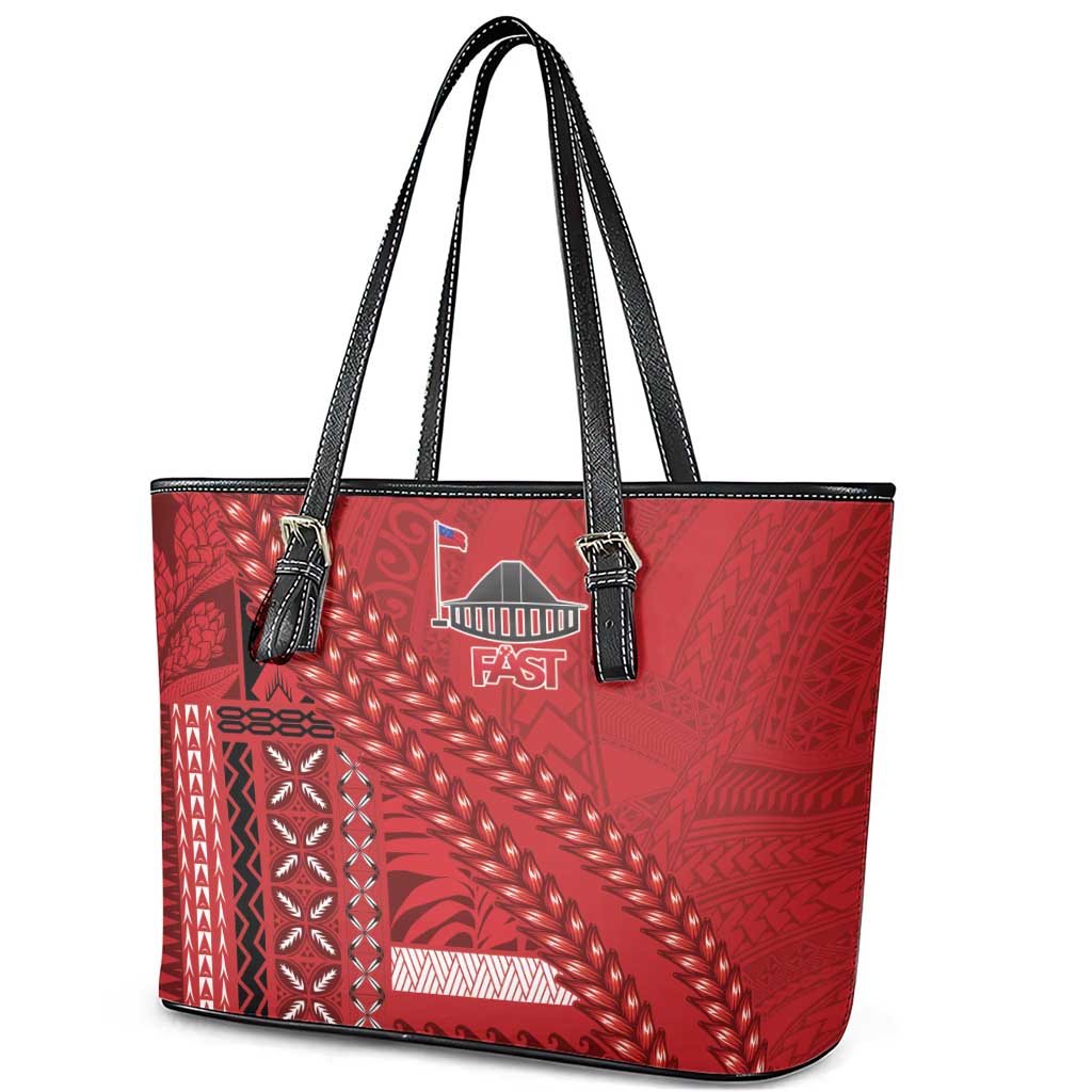 Samoa FAST Siapo Leather Tote Bag Tatau-Ulafala Vines - Polynesian Pride