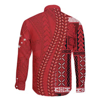 Samoa FAST Siapo Long Sleeve Button Shirt Tatau-Ulafala Vines - Polynesian Pride