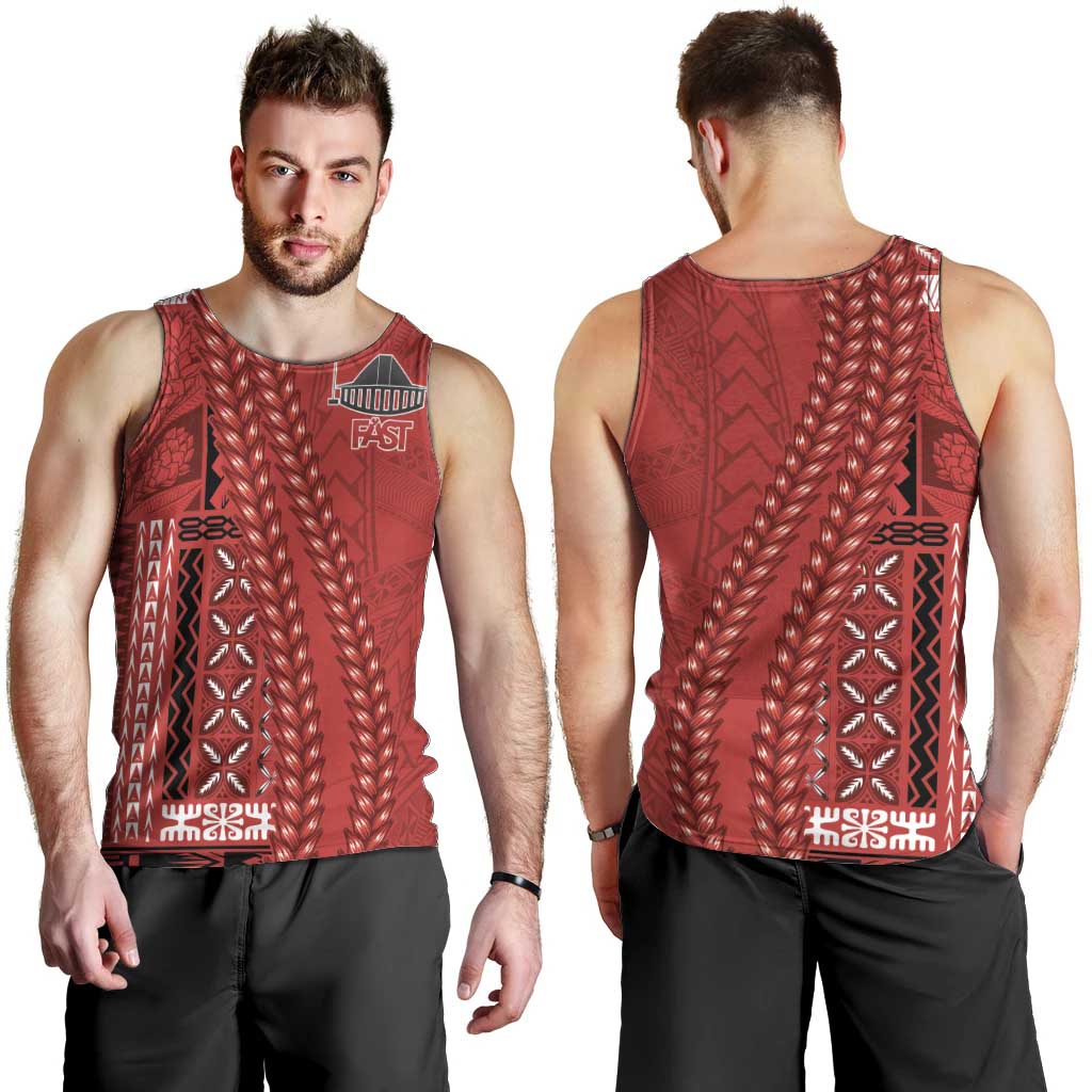 Samoa FAST Siapo Men Tank Top Tatau-Ulafala Vines - Polynesian Pride