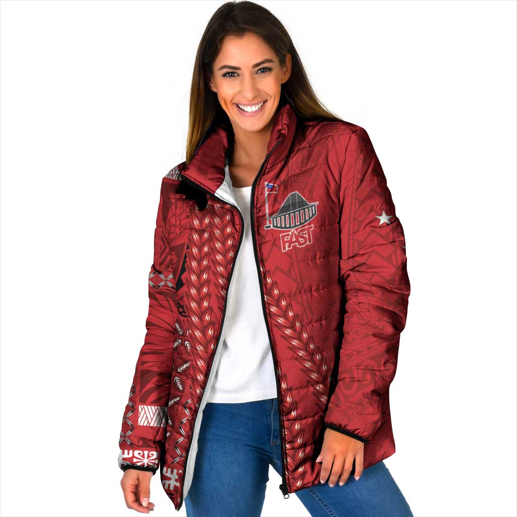 Samoa FAST Siapo Padded Jacket Tatau-Ulafala Vines - Polynesian Pride