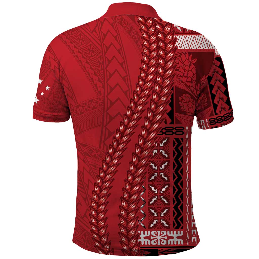 Samoa FAST Siapo Polo Shirt Tatau-Ulafala Vines - Polynesian Pride
