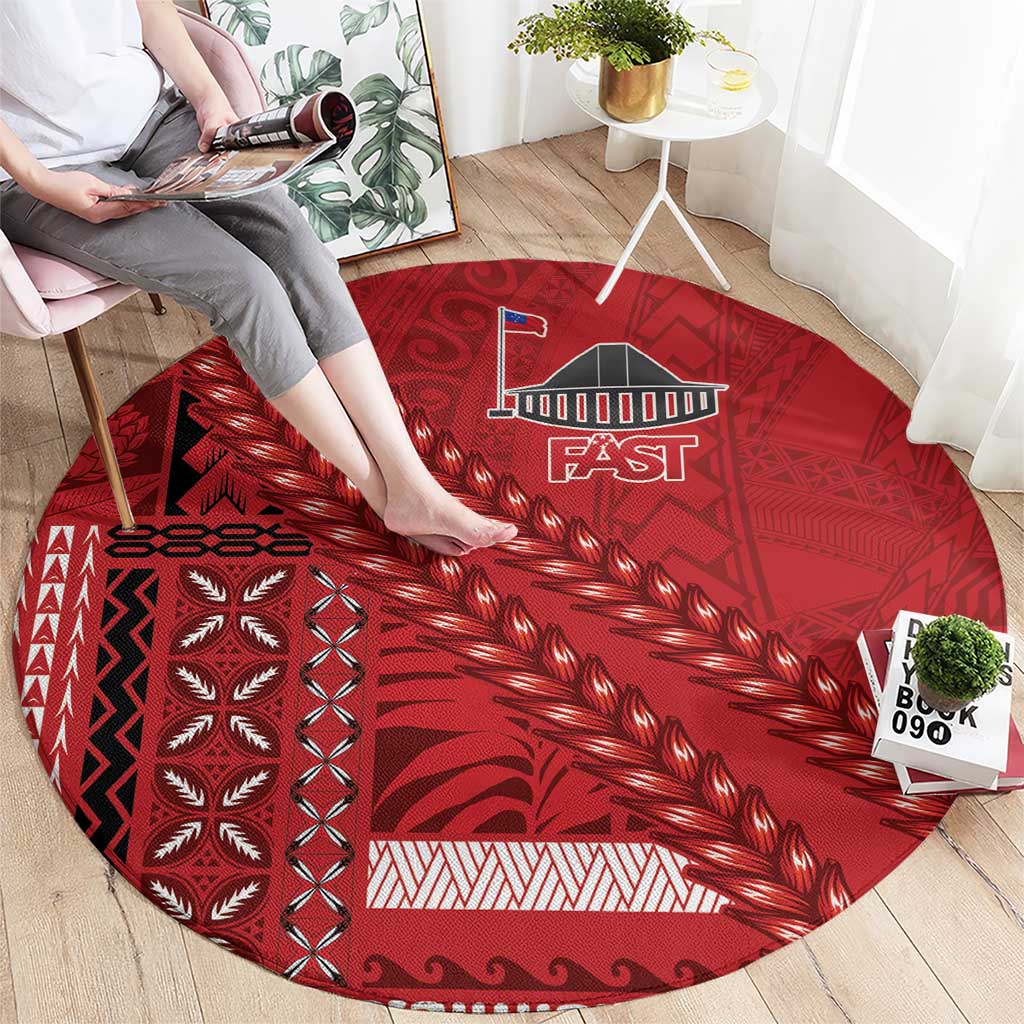 Samoa FAST Siapo Round Carpet Tatau-Ulafala Vines - Polynesian Pride