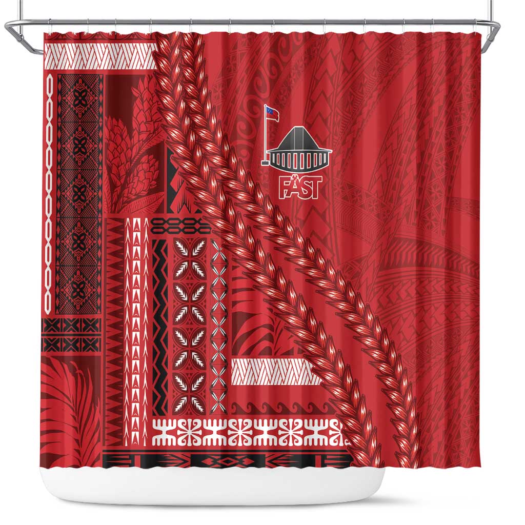 Samoa FAST Siapo Shower Curtain Tatau-Ulafala Vines - Polynesian Pride