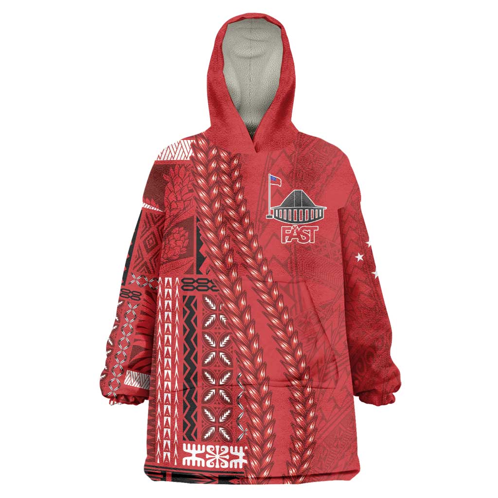 Samoa FAST Siapo Wearable Blanket Hoodie Tatau-Ulafala Vines - Polynesian Pride