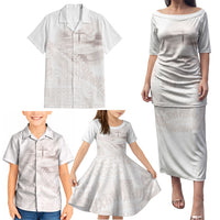 Samoa Lotu Tamaiti White Prayers Family Matching Puletasi and Hawaiian Shirt Floral Mamanu Siapo LT7 - Polynesian Pride