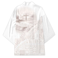 Samoa Lotu Tamaiti White Prayers Kimono Floral Mamanu Siapo LT7 - Polynesian Pride
