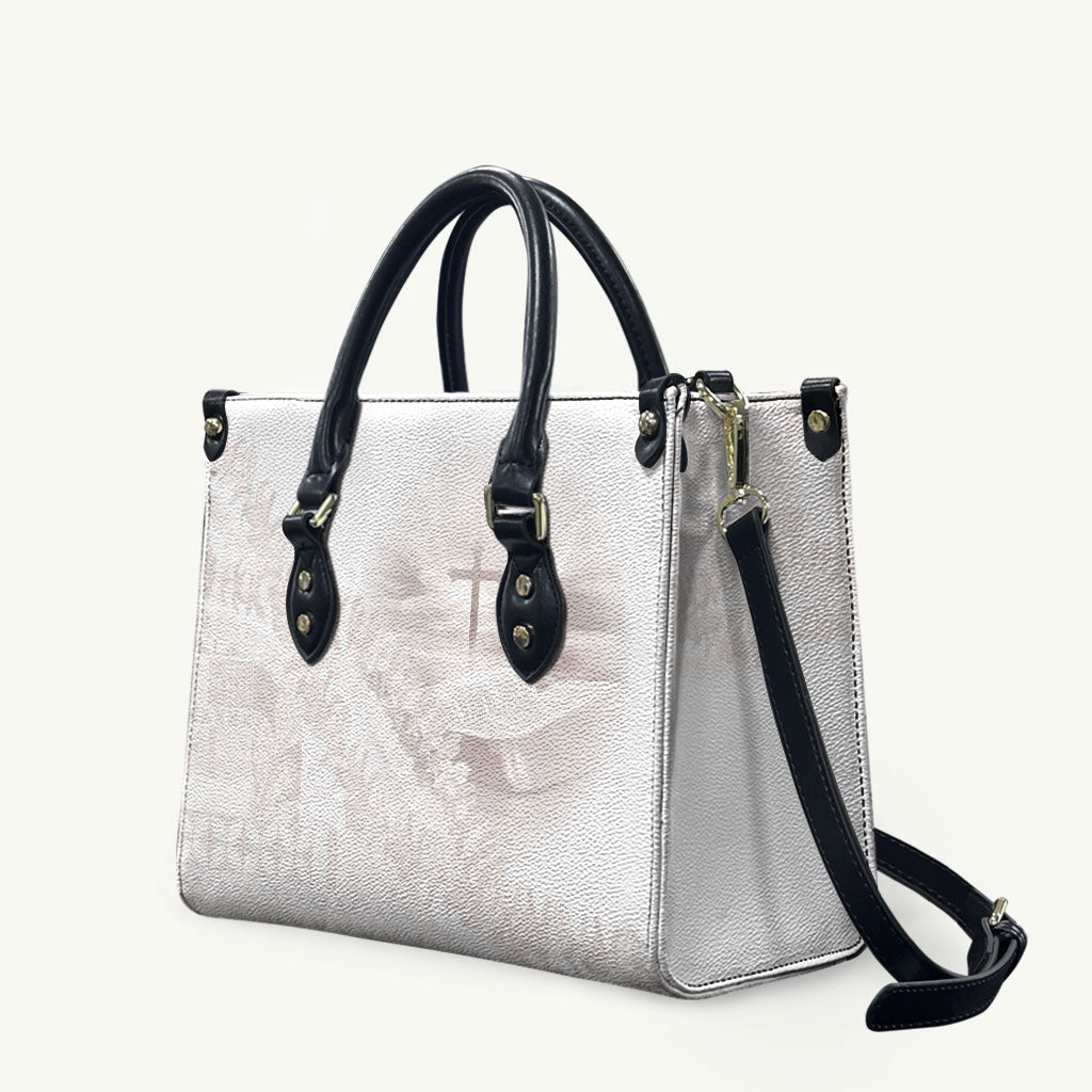Samoa Lotu Tamaiti White Prayers Leather Bag Floral Mamanu Siapo LT7 White - Polynesian Pride