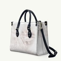 Samoa Lotu Tamaiti White Prayers Leather Bag Floral Mamanu Siapo LT7 White - Polynesian Pride