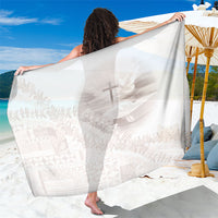Samoa Lotu Tamaiti White Prayers Sarong Floral Mamanu Siapo LT7 One Size 44 x 66 inches White - Polynesian Pride