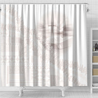 Samoa Lotu Tamaiti White Prayers Shower Curtain Floral Mamanu Siapo LT7 - Polynesian Pride