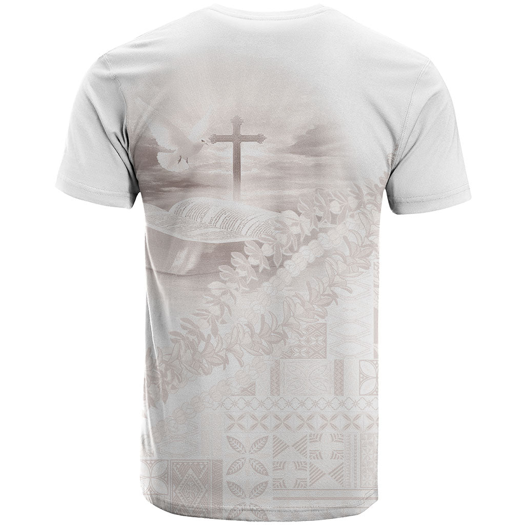 Samoa Lotu Tamaiti White Prayers T Shirt Floral Mamanu Siapo LT7 - Polynesian Pride