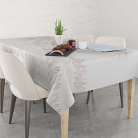 Samoa Lotu Tamaiti White Prayers Tablecloth Floral Mamanu Siapo LT7 - Polynesian Pride