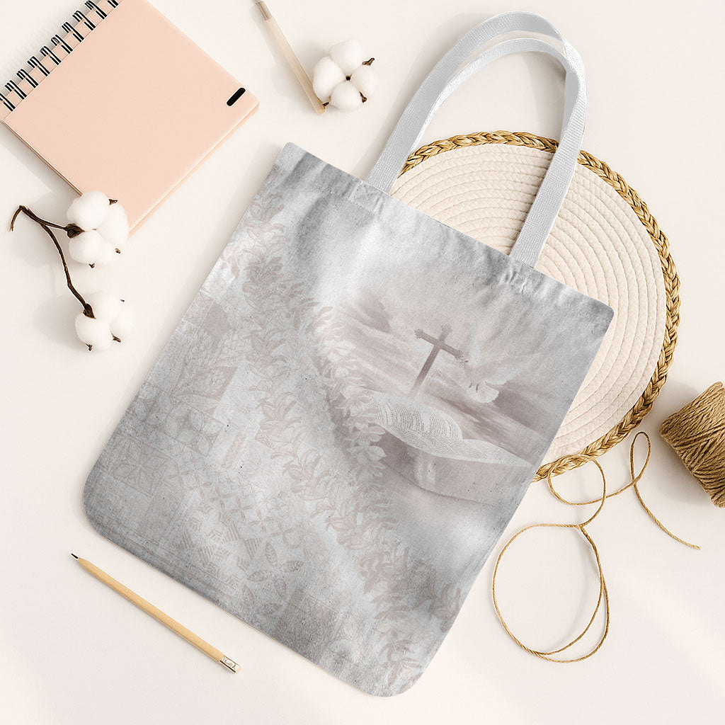 Samoa Lotu Tamaiti White Prayers Tote Bag Floral Mamanu Siapo LT7 White Strap One Size White - Polynesian Pride