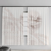 Samoa Lotu Tamaiti White Prayers Window Curtain Floral Mamanu Siapo LT7 With Hooks White - Polynesian Pride