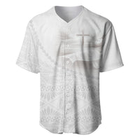 Tonga White Sunday Fakame Baseball Jersey Tokelaufeletoa Kupesi LT7 White - Polynesian Pride