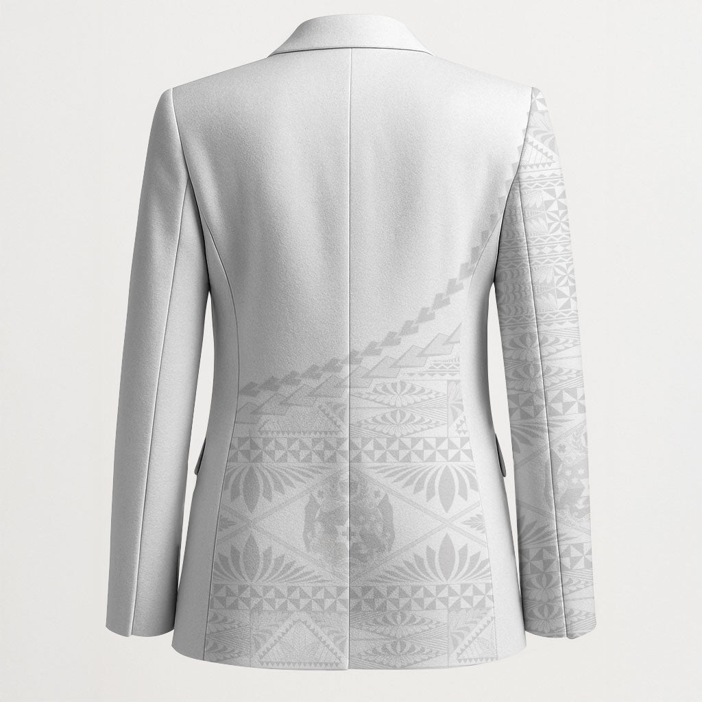 Tonga White Sunday Fakame Blazer Tokelaufeletoa Kupesi LT7 - Polynesian Pride