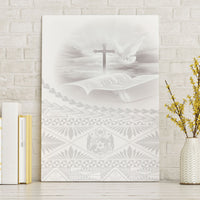Tonga White Sunday Fakame Canvas Wall Art Tokelaufeletoa Kupesi LT7 Without Frame White - Polynesian Pride