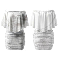 Tonga White Sunday Fakame Couples Matching Off Shoulder Short Dress and Hawaiian Shirt Tokelaufeletoa Kupesi LT7 - Polynesian Pride