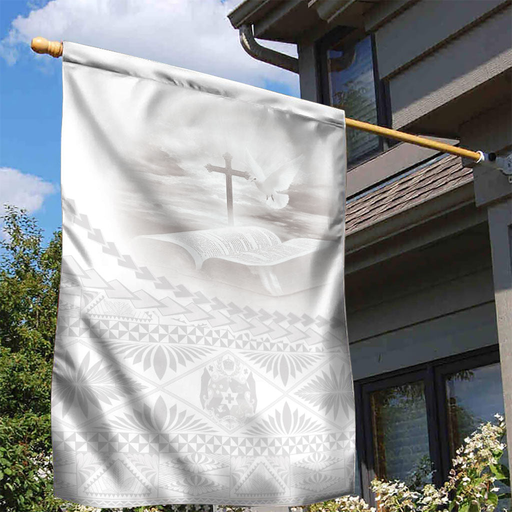 Tonga White Sunday Fakame Garden Flag Tokelaufeletoa Kupesi LT7 - Polynesian Pride