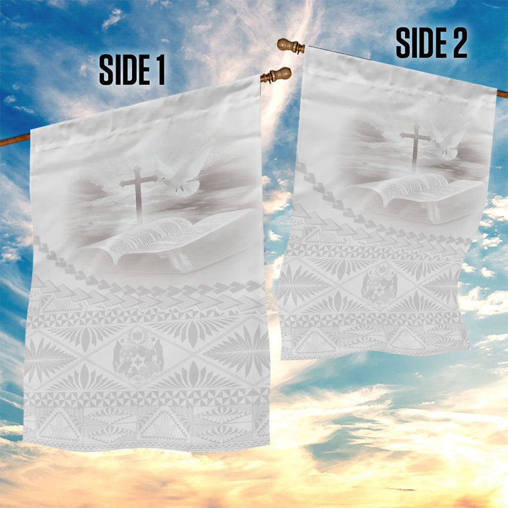 Tonga White Sunday Fakame Garden Flag Tokelaufeletoa Kupesi LT7 - Polynesian Pride