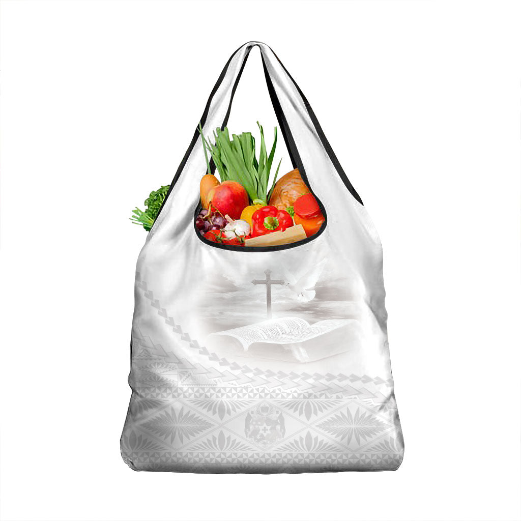 Tonga White Sunday Fakame Grocery Bag Tokelaufeletoa Kupesi LT7 1-pack One Size White - Polynesian Pride