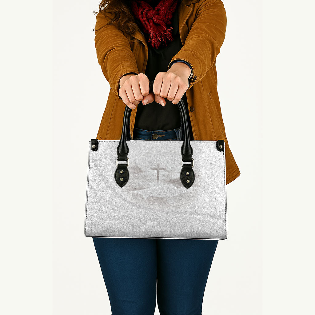 Tonga White Sunday Fakame Leather Bag Tokelaufeletoa Kupesi LT7 - Polynesian Pride