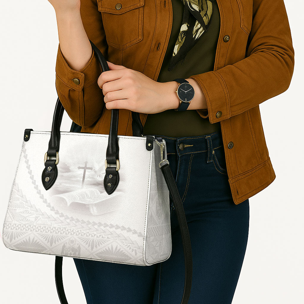 Tonga White Sunday Fakame Leather Bag Tokelaufeletoa Kupesi LT7 - Polynesian Pride
