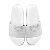 Tonga White Sunday Fakame Slide Sandals Tokelaufeletoa Kupesi LT7 White - Polynesian Pride