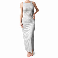 Tonga White Sunday Fakame Tank Maxi Dress Tokelaufeletoa Kupesi LT7 Women White - Polynesian Pride