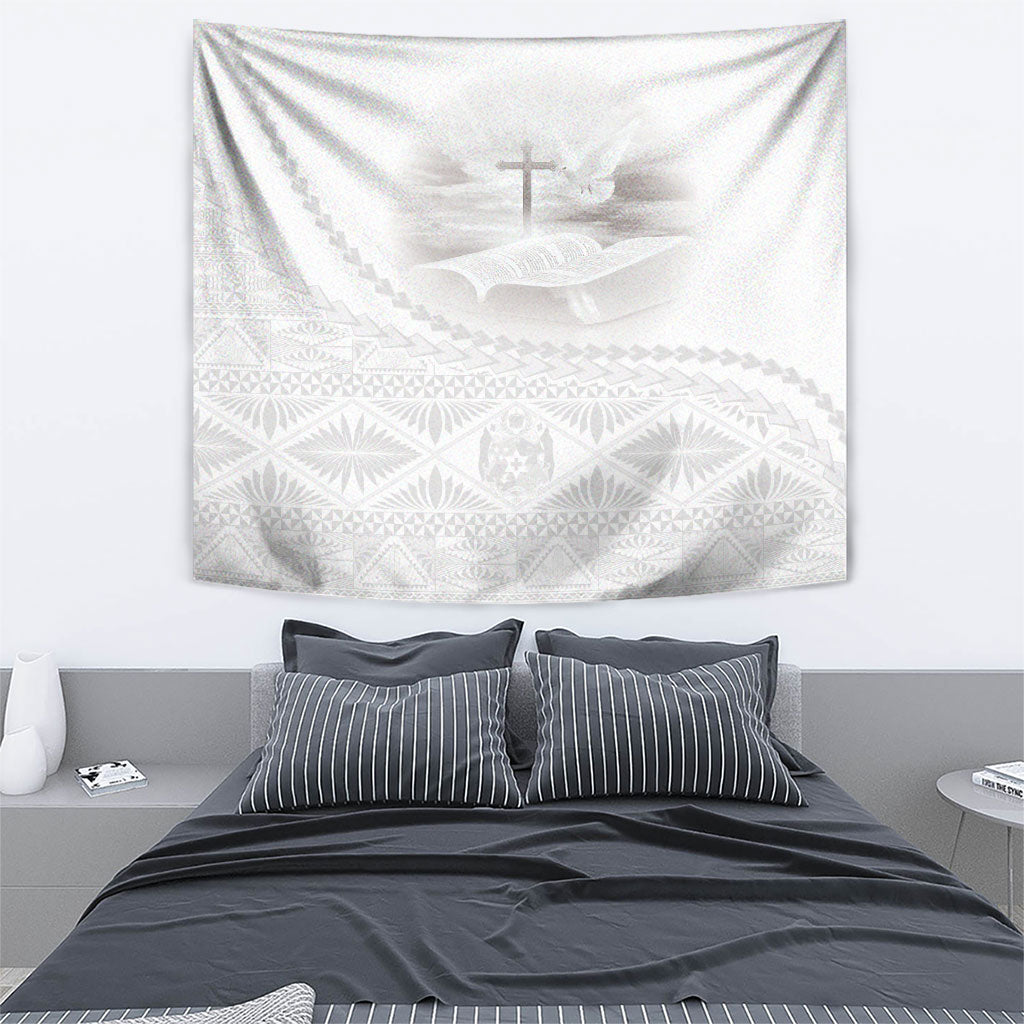Tonga White Sunday Fakame Tapestry Tokelaufeletoa Kupesi LT7 - Polynesian Pride